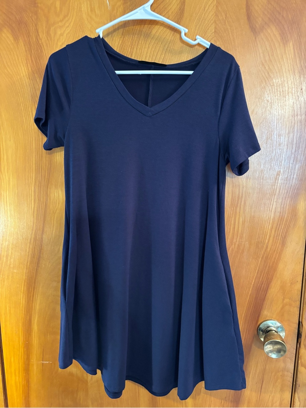 Women's V-Neck Dress - Navy